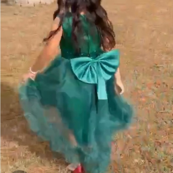 Pageant Girls Elegant Cute Mesh Flower Embroidery Princess Dress - Picture 7 of 8